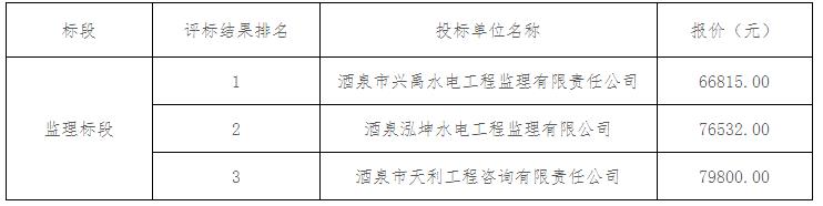 中標候選人簡要情況 中標候選人簡要情況
